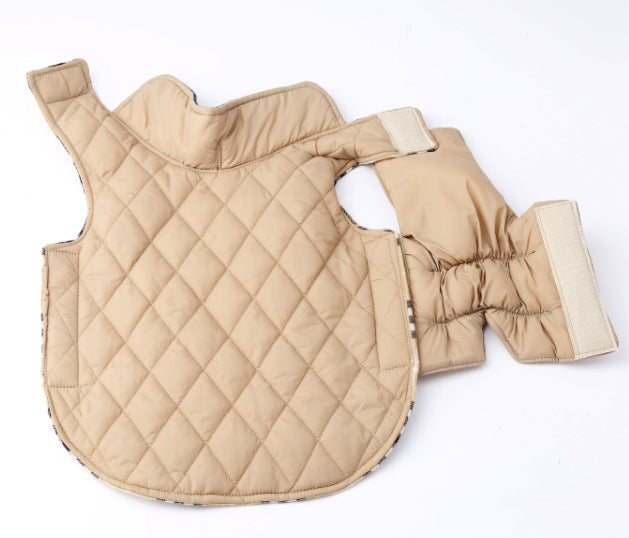 Plaid Dog Jacket - Dog Winter Coat